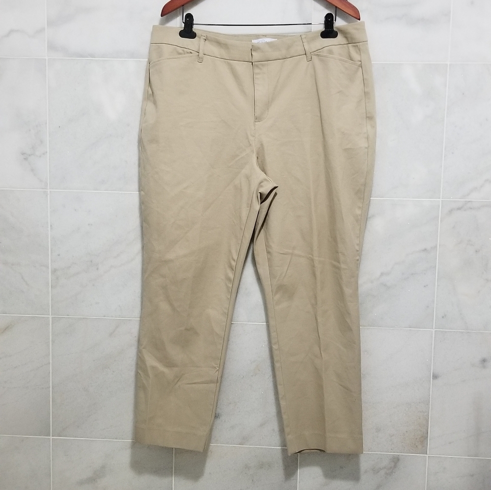 Boutique Khaki Tan  Straight Leg Slacks 18W Pants